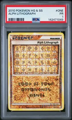 2010 POKEMON HEARTGOLD & SOULSILVER #ONE ALPH LITHOGRAPH PSA 1 - Image 1
