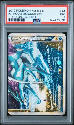 2010 POKEMON HEARTGOLD & SOULSILVER UNLEASHED RAIKOU & SUICUNE LEGEND-HOLO PSA 7 - Image 1