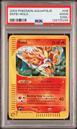 PSA 2 MK 2003 Aquapolis Entei Holo Foil Rare H8/H32 E-Reader Series Pokemon WOTC - Image 1
