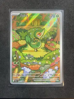 Pokemon Snivy Sv: Black Bolt 087/086 Basic 70 HP Illustration Rare Holo 2025 TCG - Image 1
