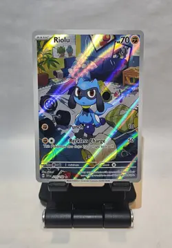 Pokemon Riolu 215/198 Illustration Scarlet & Violet Base Near Mint Full Art - Image 1