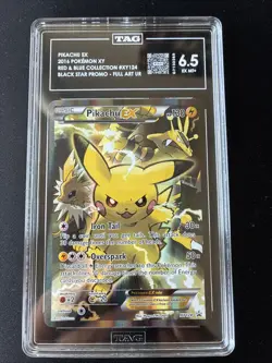 TAG 6.5 Pikachu EX Pokemon Black Star PSA Full Art XY Promo XY124 GOOD CENTERING - Image 4