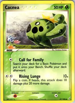 Cacnea 47/100 Crystal Guardians Pokemon TCG LP Normal - Image 1