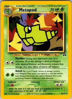 Metapod 42/75 Neo Discovery Pokemon TCG MP - Image 1