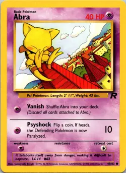Abra 49/82 Team Rocket Pokemon TCG LP / NM - Image 1