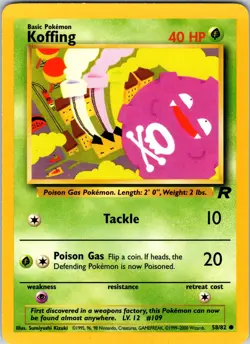 Koffing 58/82 Team Rocket Pokemon TCG LP Unlimited - Image 1