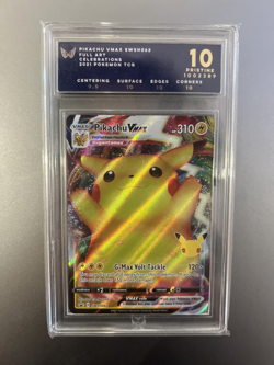 PRISTINE 10 GEM MINT PIKACHU VMAX SWSH062 BLACK STAR PROMO POKEMON CELEBRATIONS - Image 1