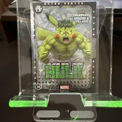 Pokemon Cosplay (Pikachu) Hereos & Villians E4 Hulk Marvel Silver holo Foil Hit - Image 1