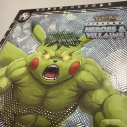 Pokemon Cosplay (Pikachu) Hereos & Villians E4 Hulk Marvel Silver holo Foil Hit - Image 3