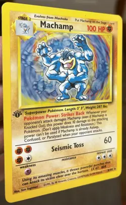 Pokemon Machamp 8/102 1st Edition Holo Rare Base Set 100 HP 60 Attack TCG - Image 3