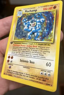 Pokemon Machamp 8/102 1st Edition Holo Rare Base Set 100 HP 60 Attack TCG - Image 4