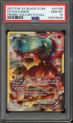 2017 POKEMON XY BLACK STAR XT185 FULL ART VOLCANION GEM MT PSA 10 PROMO MYTHIC - Image 1
