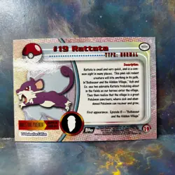 Rattata #19 Pokemon Topps TV Animation Series - Image 2
