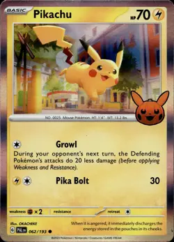 PIKACHU 018/091 HOLO HOLO RARE TRICK OR TRADE BOOSTER 2024 POKEMON HOLO NM/M - Image 1