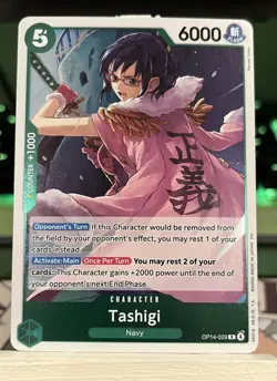 Tashigi OP14-029 (R) Rare The Azure Sea’s Seven One Piece Card Game - Image 1