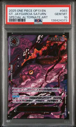 One Piece OP13 Five Elders God Demon Pack Sequential Red SP ALT ART PSA 10 - Image 4