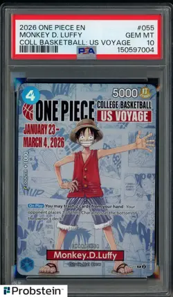 2026 One Piece EN College Basketball US Voyage #055 Monkey D Luffy PSA 10 - Image 1