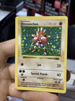 #4 Hitmonchan 7/102 SHADOWLESS Base Set 1999 Holo Rare WOTC Pokemon Card TCG - Image 3