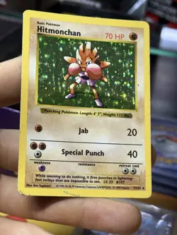 #4 Hitmonchan 7/102 SHADOWLESS Base Set 1999 Holo Rare WOTC Pokemon Card TCG - Image 4