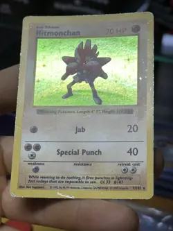 #4 Hitmonchan 7/102 SHADOWLESS Base Set 1999 Holo Rare WOTC Pokemon Card TCG - Image 5