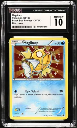 CGC 10 GEM MINT Magikarp XY143 Black Star Promo HOLO Rare Pokemon Card - Image 1