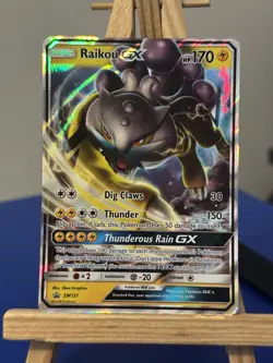 Pokemon Card Raikou GX SM121 Sun & Moon Half Art Promo Near Mint - Image 1