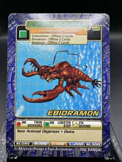 Ebidramon BO-276 Digimon Digi-Battle Series 6 Card - Image 2