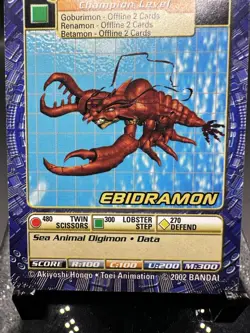 Ebidramon BO-276 Digimon Digi-Battle Series 6 Card - Image 4