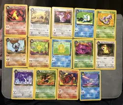 Pokemon TCG Team Rocket Card Lot Dark Rapidash, Persian, Ekans, 14 Cards - Image 1