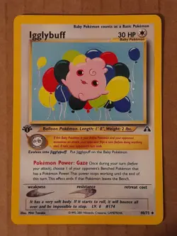 Pokemon Igglybuff 40/75 Neo Discovery 1st Edition LP See Pictures - Image 1
