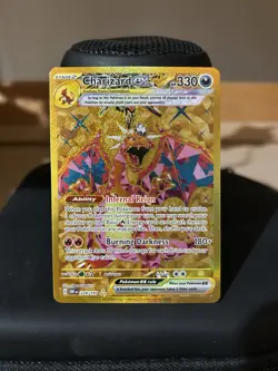 Pokemon TCG Charizard ex Obsidian Flames 228/197 Gold Hyper Rare LP - Image 1