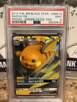 2019 Pokemon Black Star Promo Raichu GX #SM213 PSA 9 - Image 1