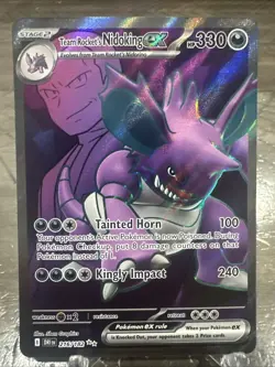 Pokemon TCG Team Rockets Nidoking EX 216/182 Destined Rivals Ultra Rare Full Art - Image 1