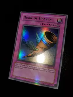 Yugioh 2002 Horn Of Heaven UR (Full Holo Bleed 🩸) OG Print MRD-130 Near Mint - Image 2