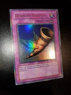 Yugioh 2002 Horn Of Heaven UR (Full Holo Bleed 🩸) OG Print MRD-130 Near Mint - Image 4