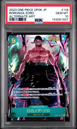 2023 ONE PIECE JPN OP06-WINGS OF THE CAPTAIN ALTERNATE ART RORONOA ZORO PSA 10 - Image 1