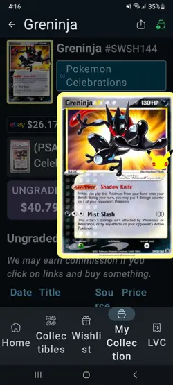 Greninja Gold Star SWSH144 SWSH: Sword & Shield Promo Cards Holo New Mint LOOK - Image 1