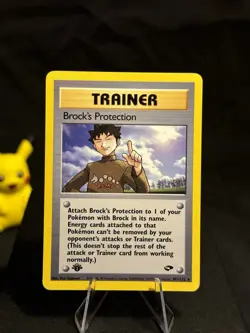 Brock's Protection Gym Challenge Unlimited Rare Card 101/132 1st Edition - Image 1