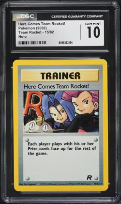 2000 Pokemon Team Rocket Holo Here Comes Team Rocket! #15 CGC 10 - Image 1