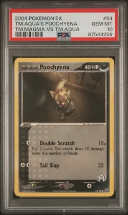 2004 POKEMON EX TEAM MAGMA VS TEAM AQUA #54 AQUA'S POOCHYENA LOW POP POP 14! - Image 1