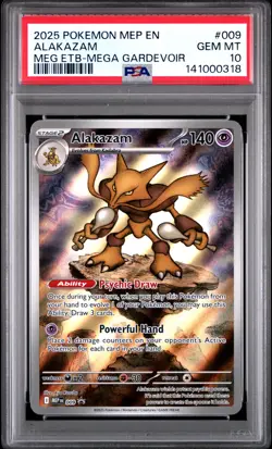 2025 POKEMON MEP EN-ME BLACK STAR PROMO #009 ALAKAZAM PSA 10 - Image 1