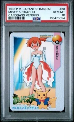 PSA 10 Misty & Pikachu 23 Carddass Vending Bandai Japanese Pokemon 1998 - Image 1