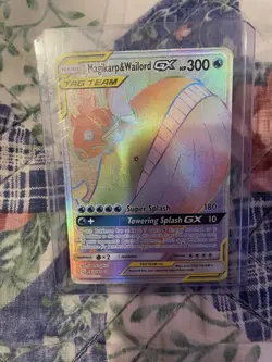 Pokemon Magikarp & Wailord GX TAG TEAM Full Art Secret Rare SM-Team Up Holo - Image 2