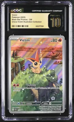 2025 POKEMON BLACK STAR PROMOS #208 VICTINI CGC 10 PERFECT - Image 1
