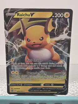 Pokemon TCG Raichu v Holo Ultra Rare Card 045/172 Brilliant Stars 2022 - Image 1