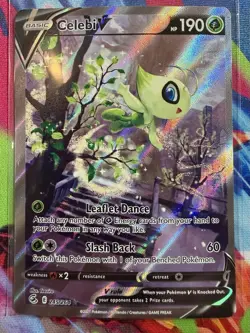 Pokemon TCG 2021 SWSH: Fusion Strike Celebi V Full Art Ultra Rare Card 245/264 - Image 1