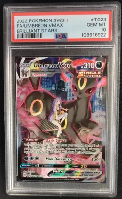 PSA 10 GEM MINT Umbreon VMAX TG23/TG30 Brilliant Stars Pokemon Graded Card - Image 1