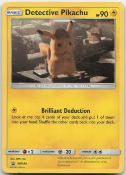 Detective Pikachu - SM194 SM Promo Pokemon Card HP - Image 1