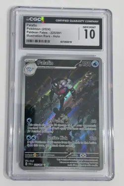 CGC 10 Pokemon Palafin SV: Paldean Fates Illustration Rare Holo 225/091 - Image 1