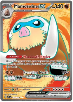 Pokemon - Mamoswine ex - 174/159 - SV09: Journey Together - Holo - Ultra Rare NM - Image 1